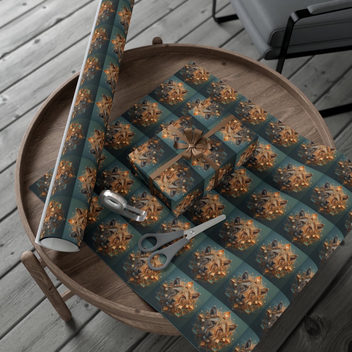 Divine Geometric Lion - Gift Wrapping Paper