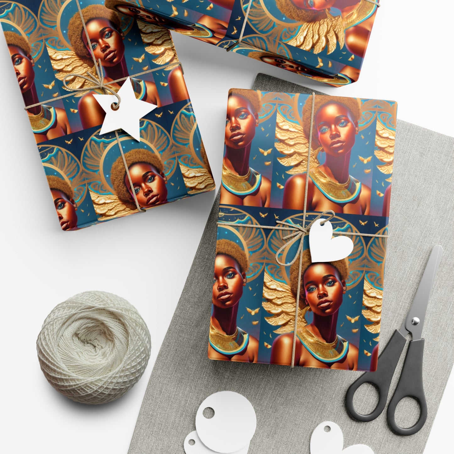 Teal Haloed Angel - Gift Wrapping Paper