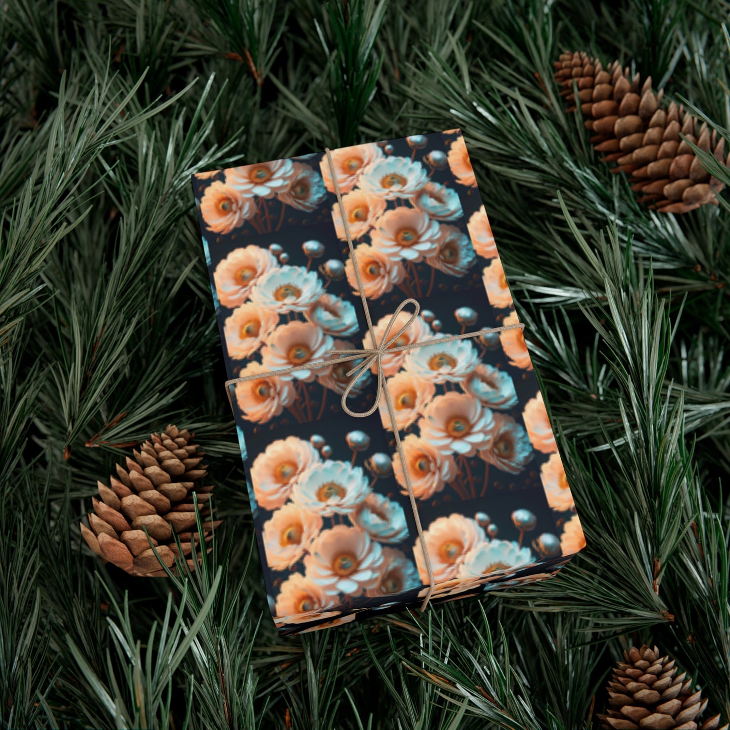 Seven of White Flowers - Gift Wrapping Paper