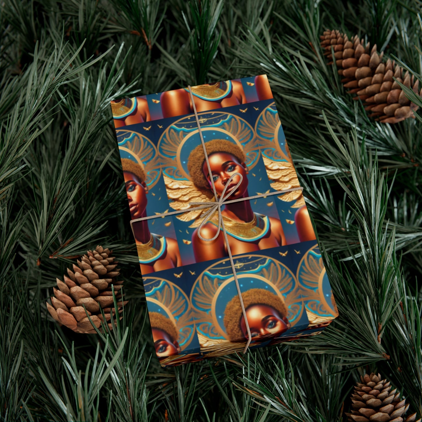 Teal Haloed Angel - Gift Wrapping Paper