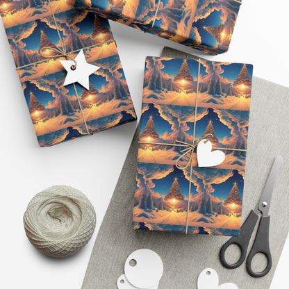 Christmas Tree in the Bright Clouds - Gift Wrapping Paper