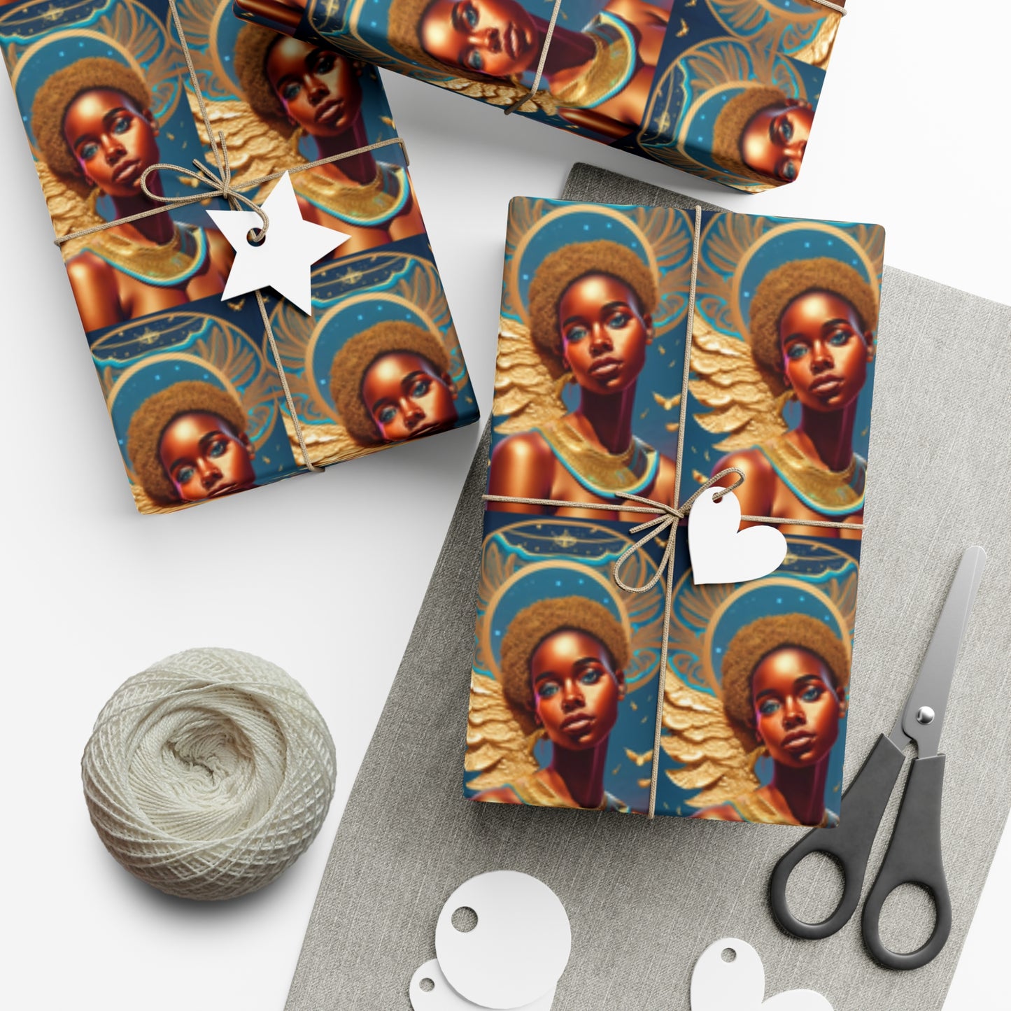 Teal Haloed Angel - Gift Wrapping Paper