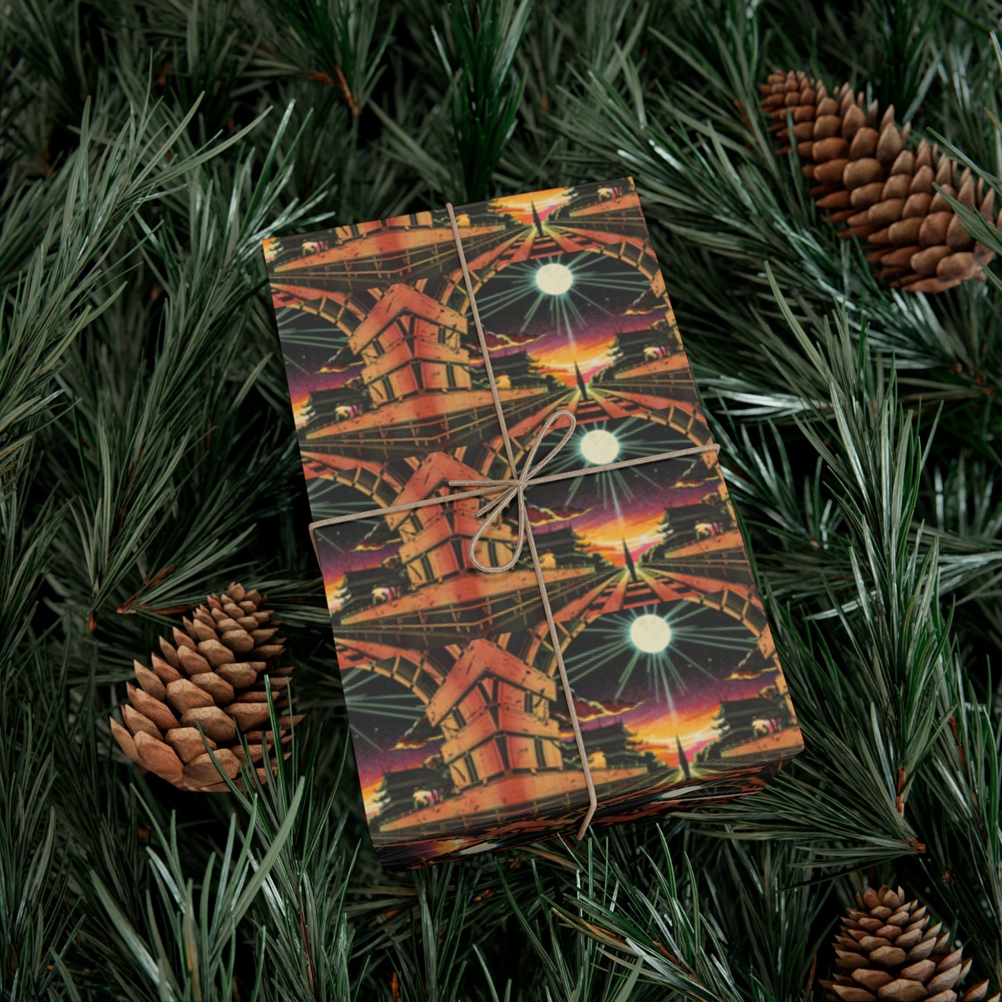 Orange Building Sunlight - Gift Wrapping Paper