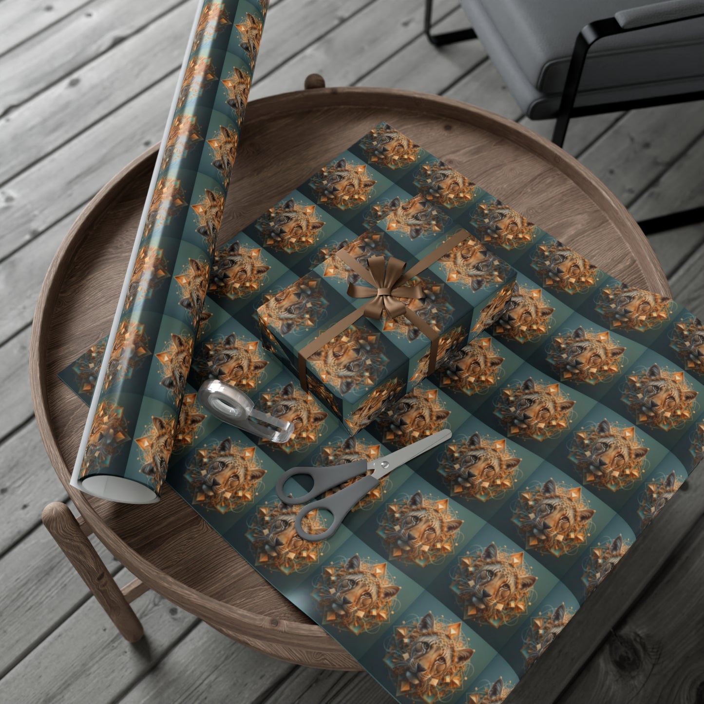 Divine Geometric Lion - Gift Wrapping Paper