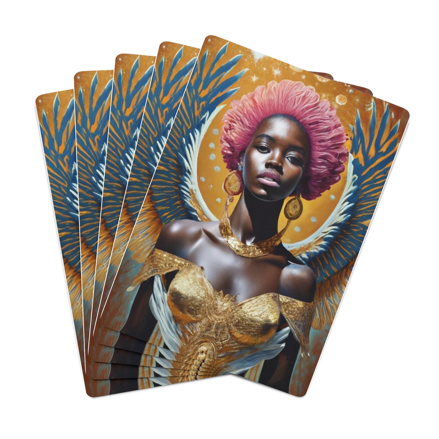 Pink Afro Goddess  Poker Cards