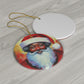 Happy Christmas Santa - Ceramic Ornament