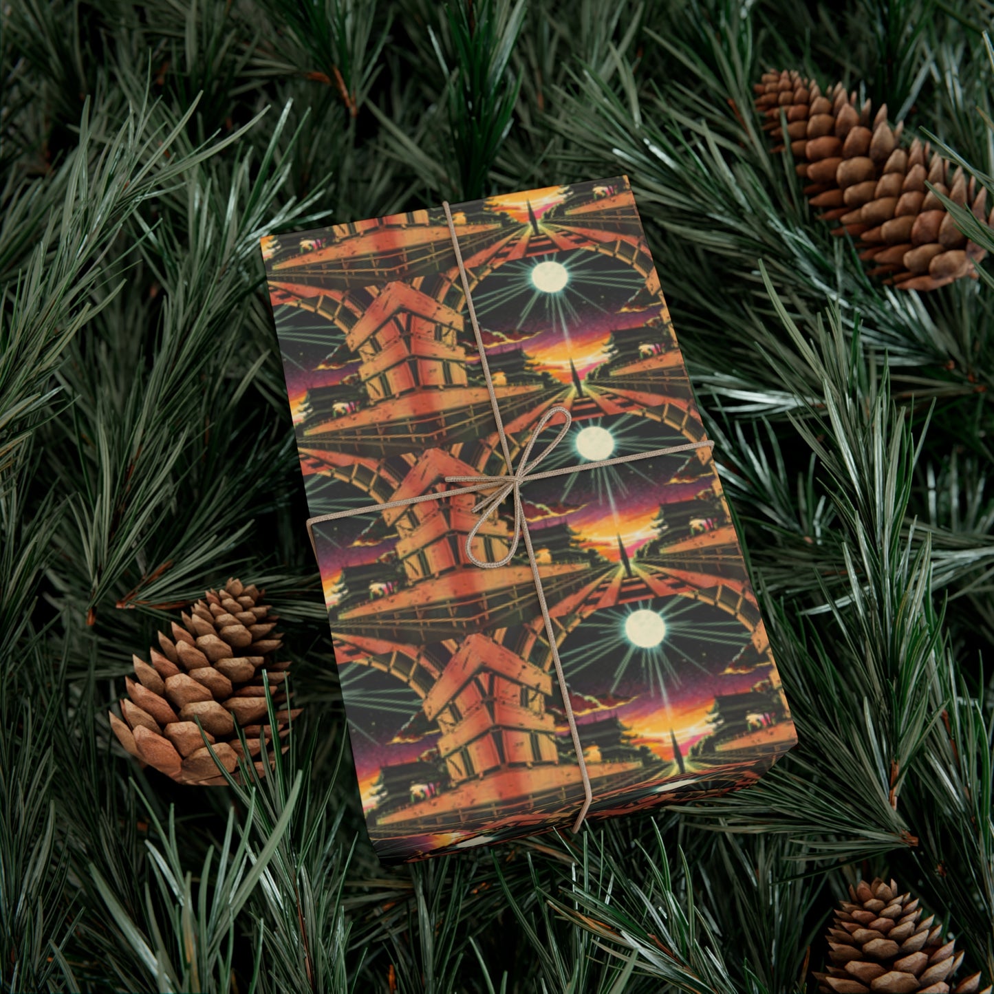 Orange Building Sunlight - Gift Wrapping Paper