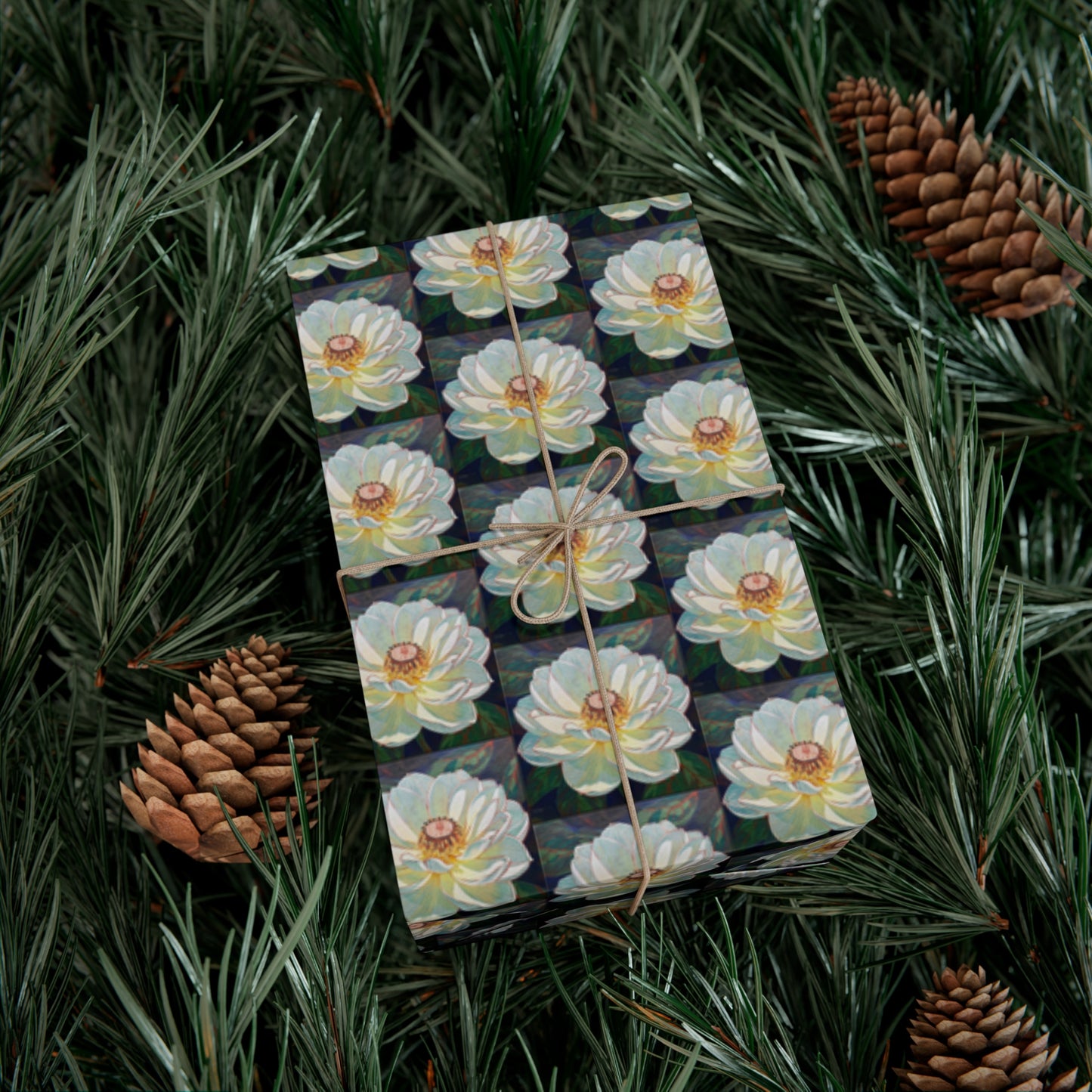 White Iridescent Flower - Gift Wrapping Paper