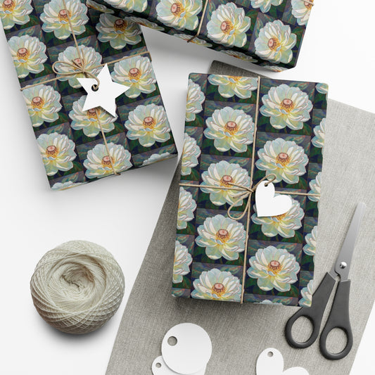 White Iridescent Flower - Gift Wrapping Paper