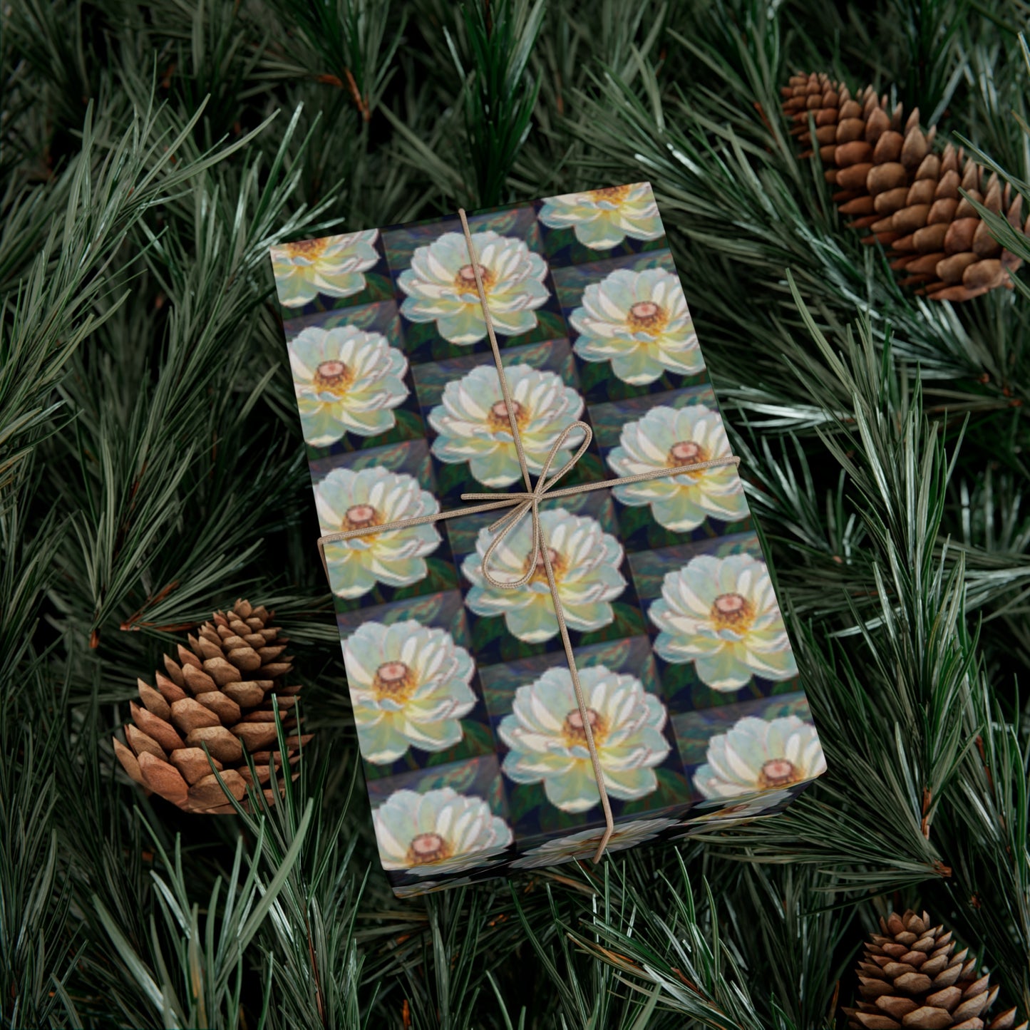 White Iridescent Flower - Gift Wrapping Paper