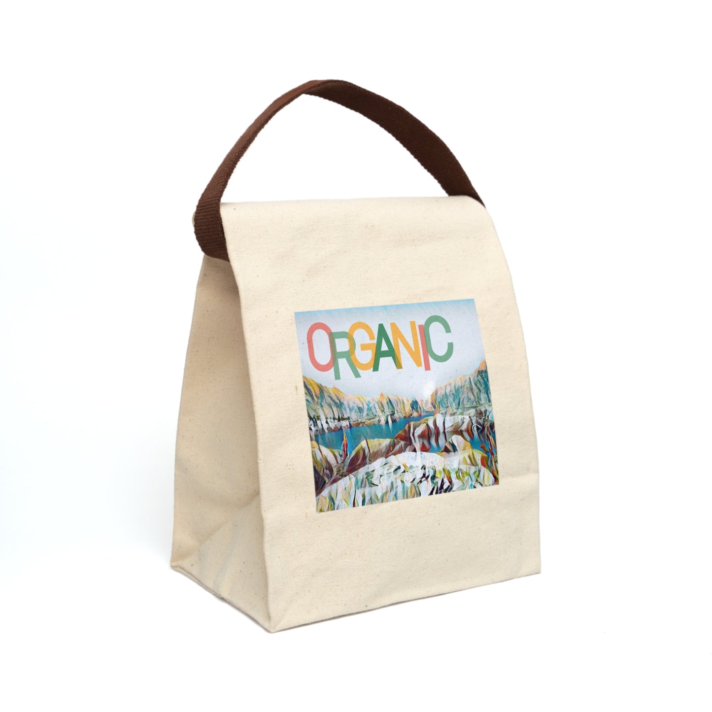 Organic Cotton Canvas Fabric Lunch Bag With Strap