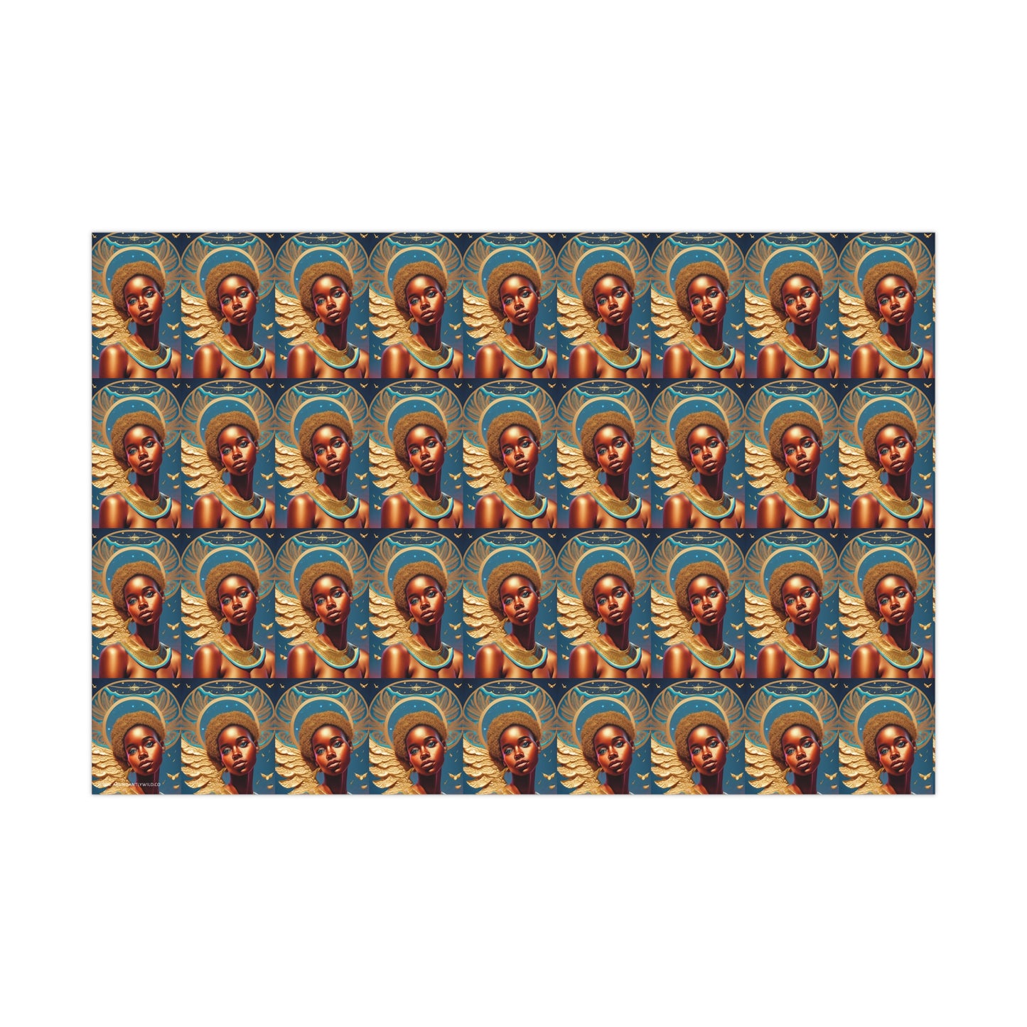 Teal Haloed Angel - Gift Wrapping Paper