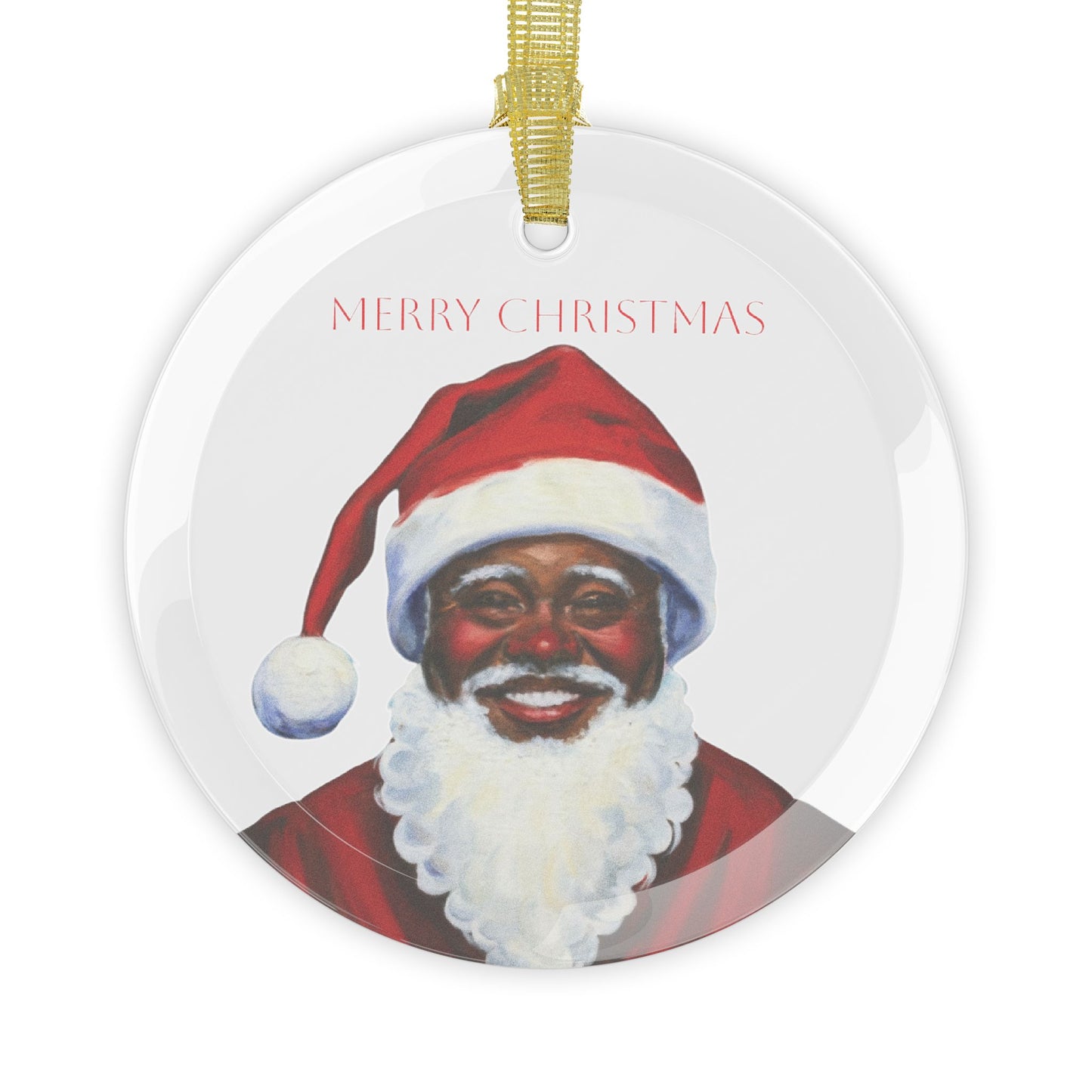 Black Santa - Glass Ornaments