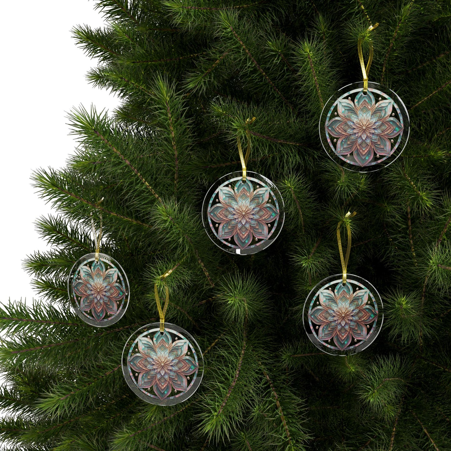 Iridescent Geometry - Glass Ornaments