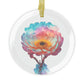 Pink Flower in the Clouds - Glass Ornaments