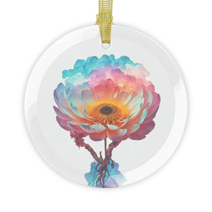 Pink Flower in the Clouds - Glass Ornaments