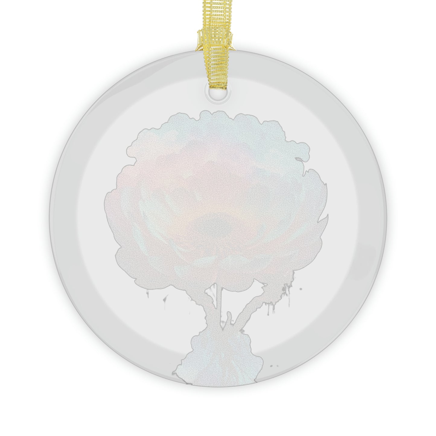 Pink Flower in the Clouds - Glass Ornaments