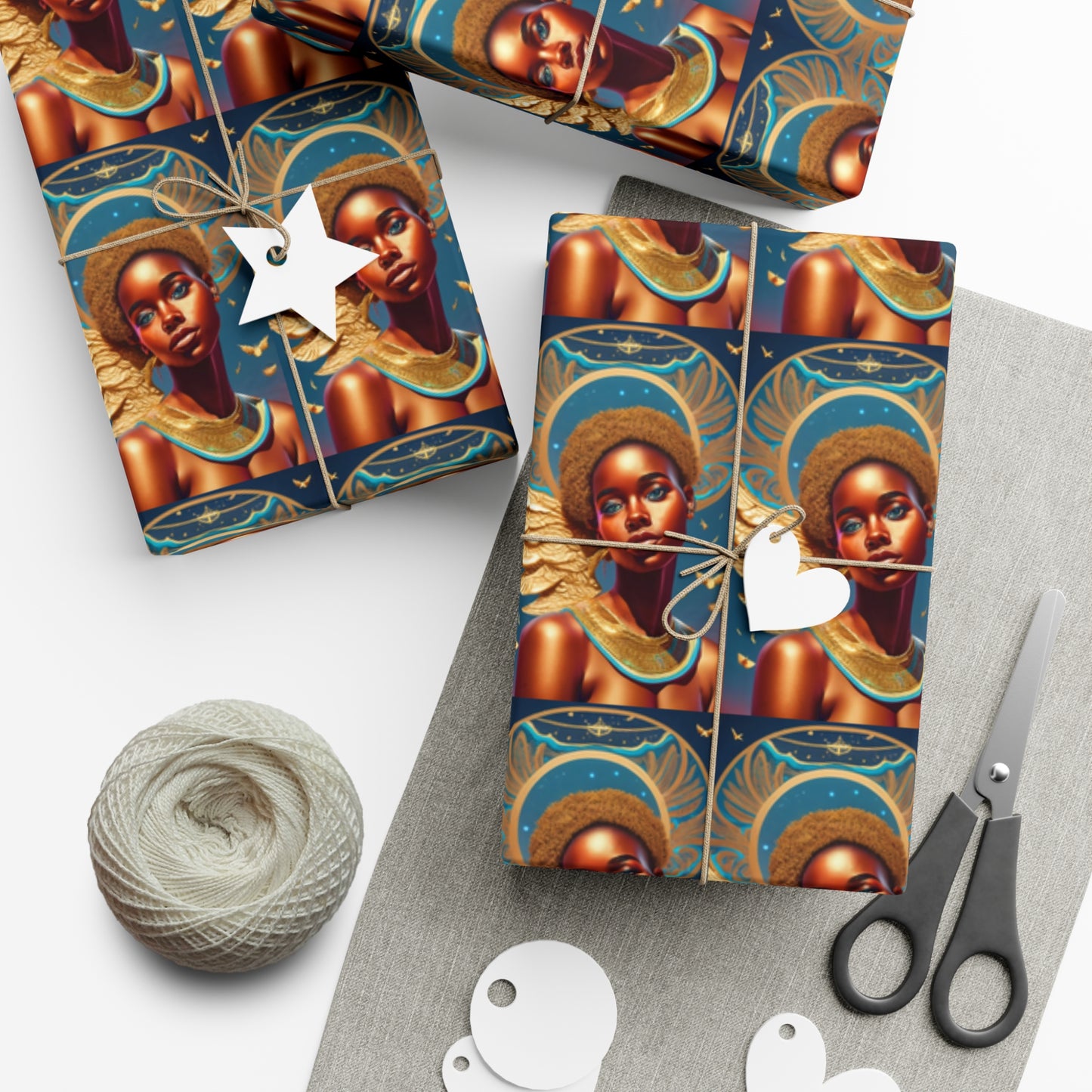 Teal Haloed Angel - Gift Wrapping Paper