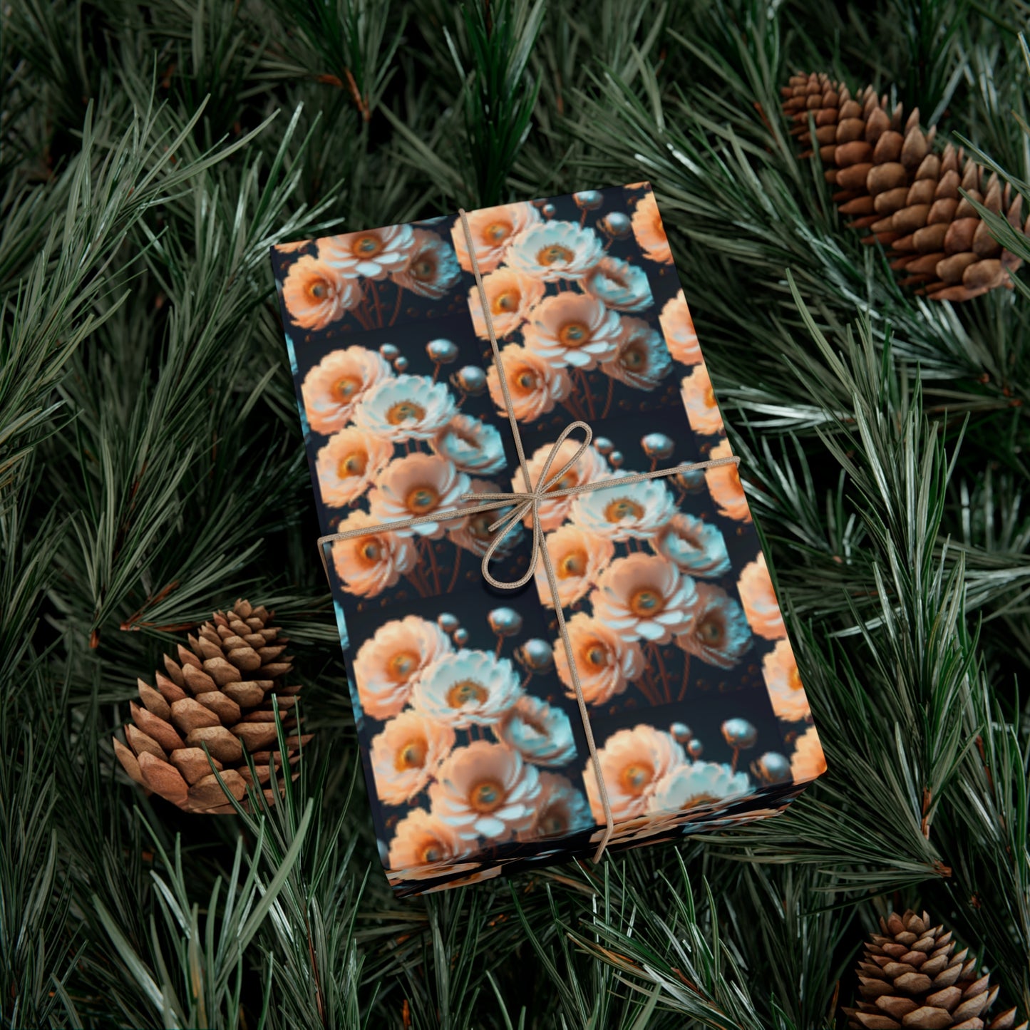 Seven of White Flowers - Gift Wrapping Paper