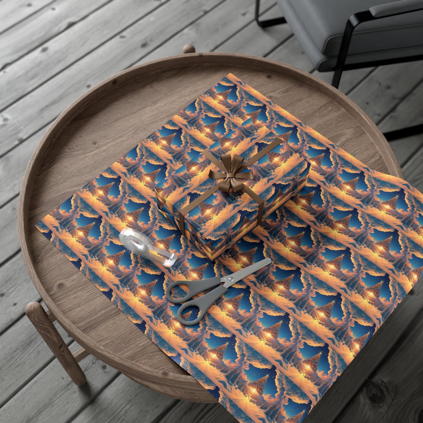 Christmas Tree in the Bright Clouds - Gift Wrapping Paper