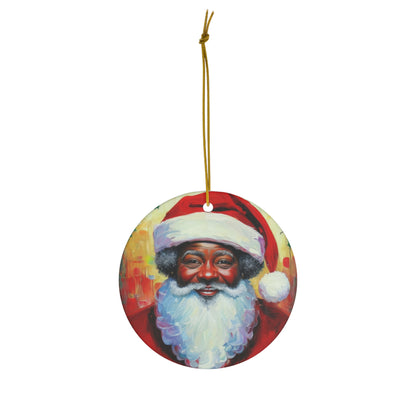 Happy Christmas Santa - Ceramic Ornament