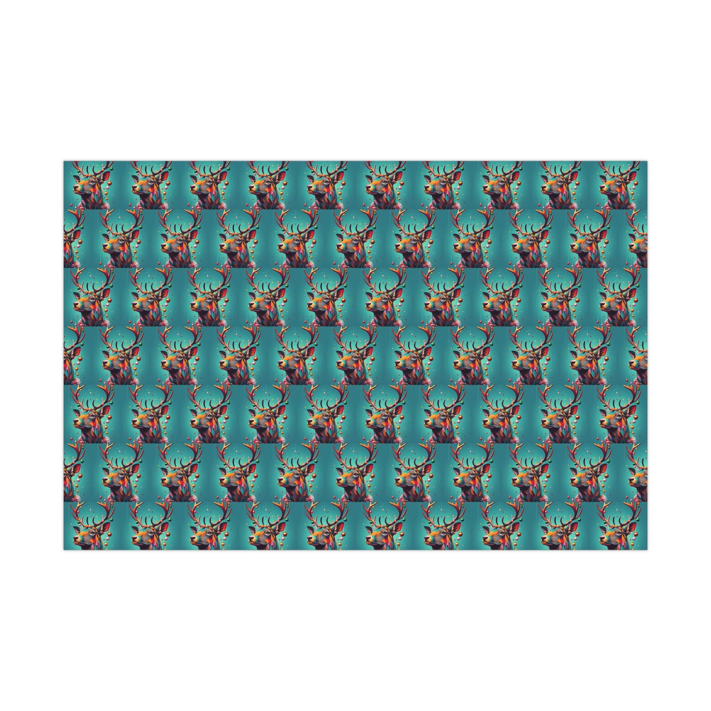 Geometric Reindeer Gift Wrapping Paper