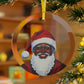 Black Santa - Glass Ornaments