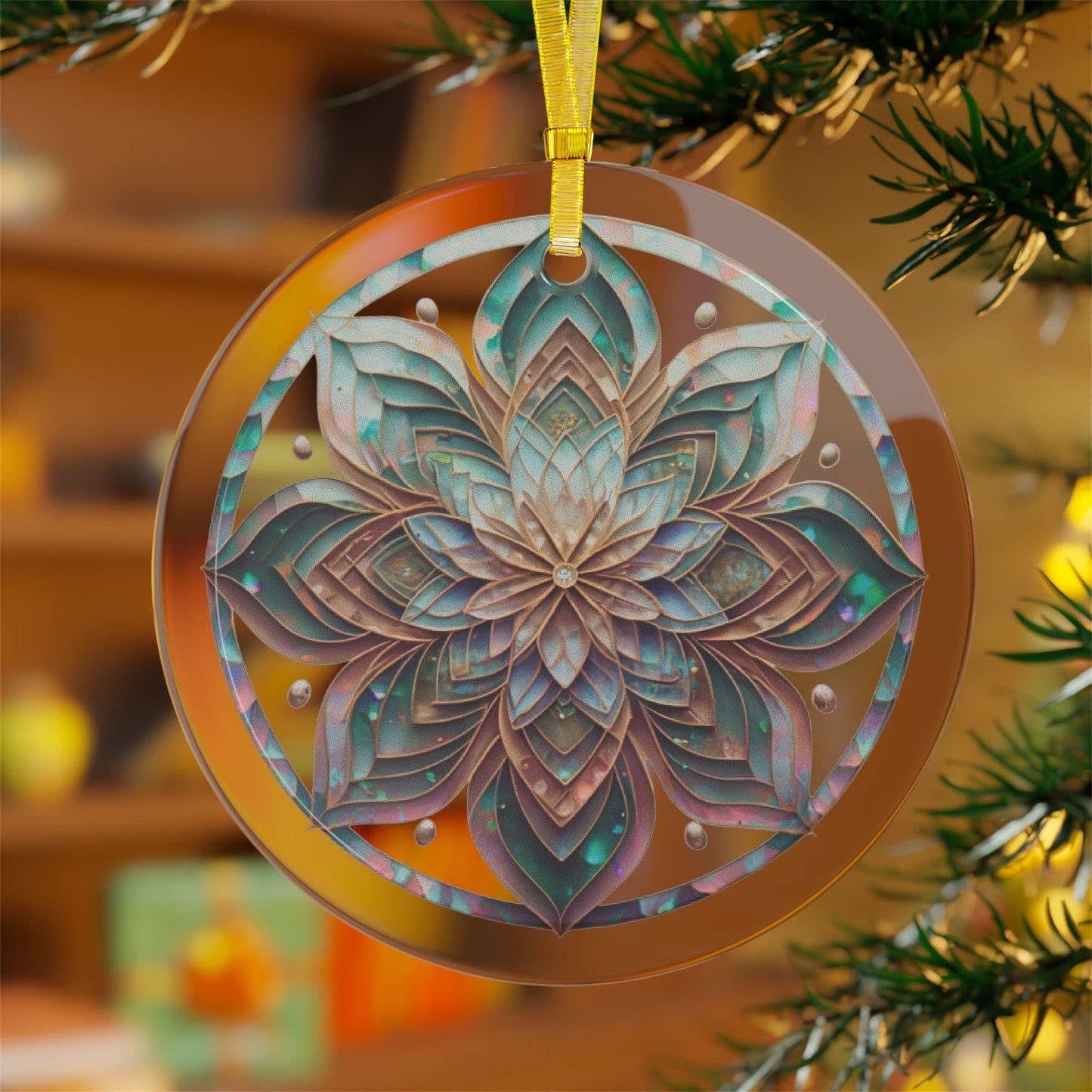 Iridescent Geometry - Glass Ornaments