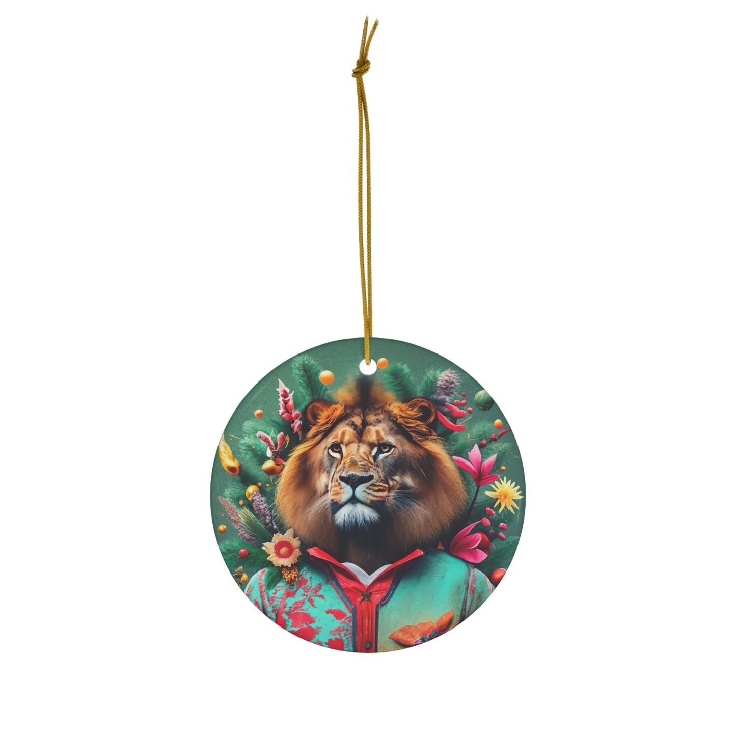 Lion's Holiday - Ceramic Ornament