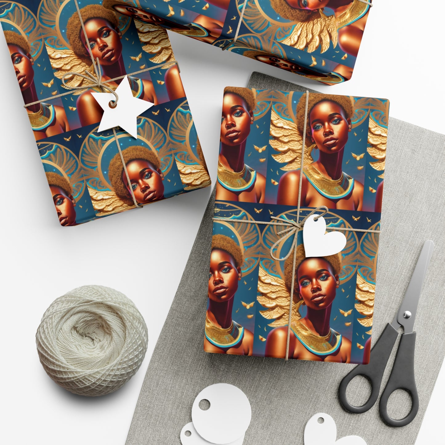 Teal Haloed Angel - Gift Wrapping Paper