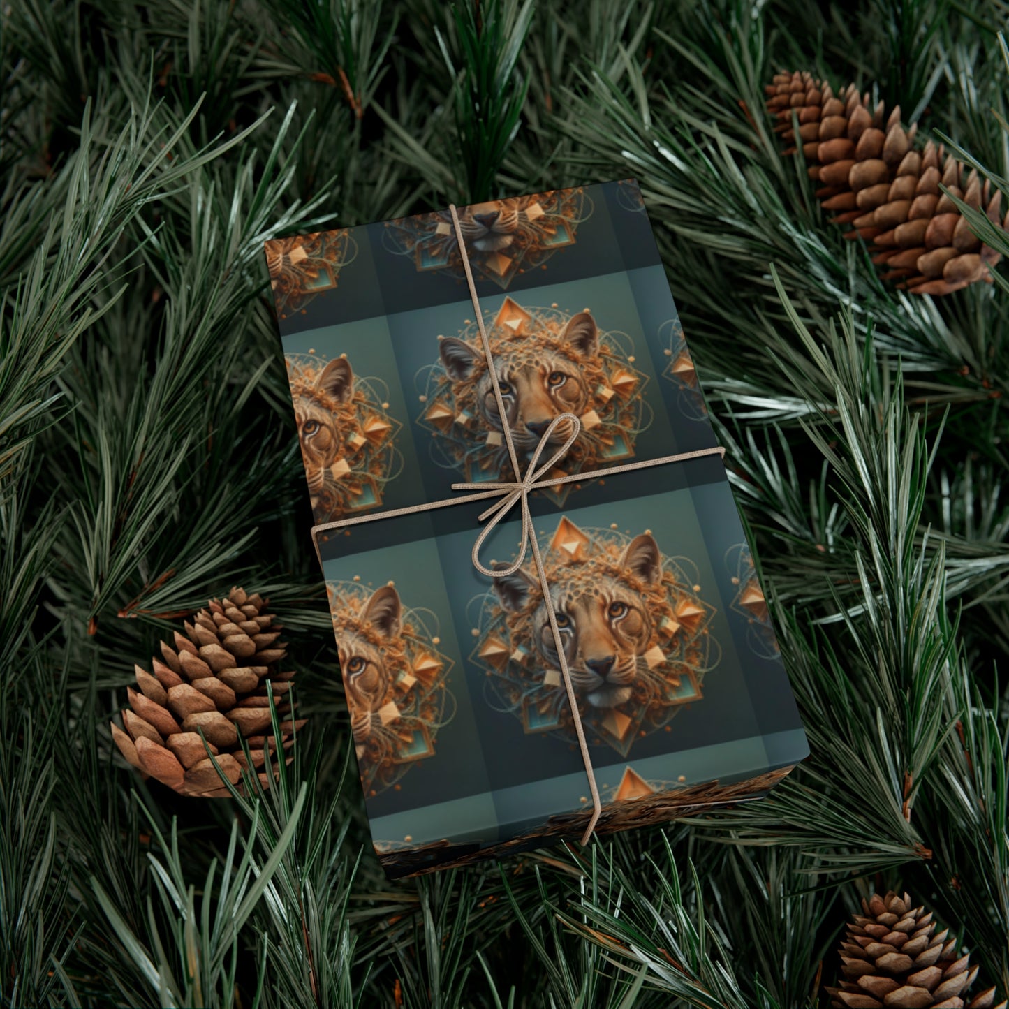 Divine Geometric Lion - Gift Wrapping Paper