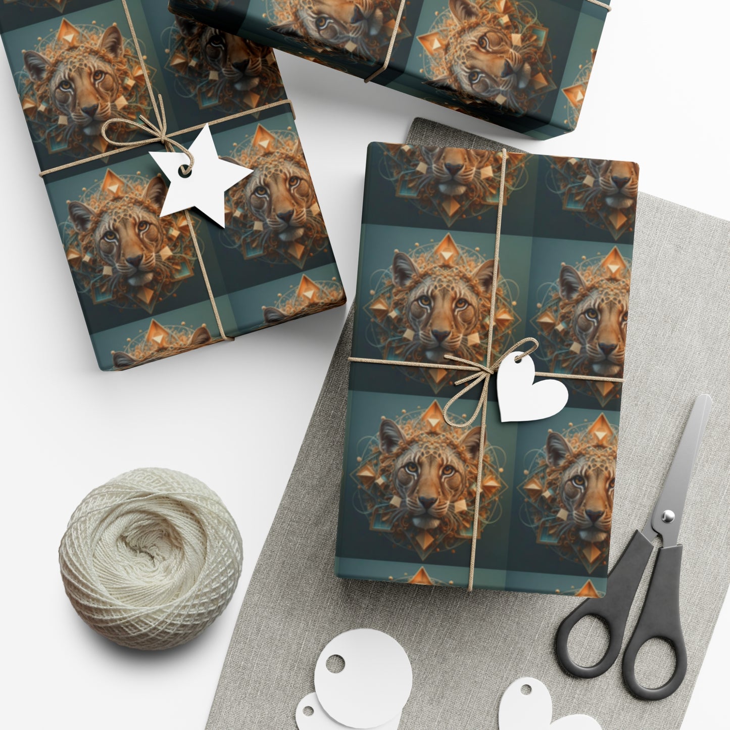 Divine Geometric Lion - Gift Wrapping Paper