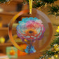 Pink Flower in the Clouds - Glass Ornaments