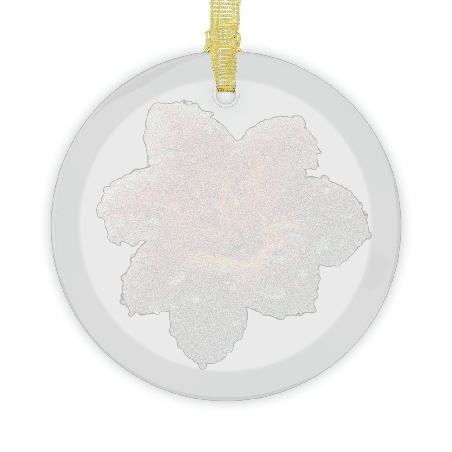 Pink and Gold Flower - Glass Ornaments