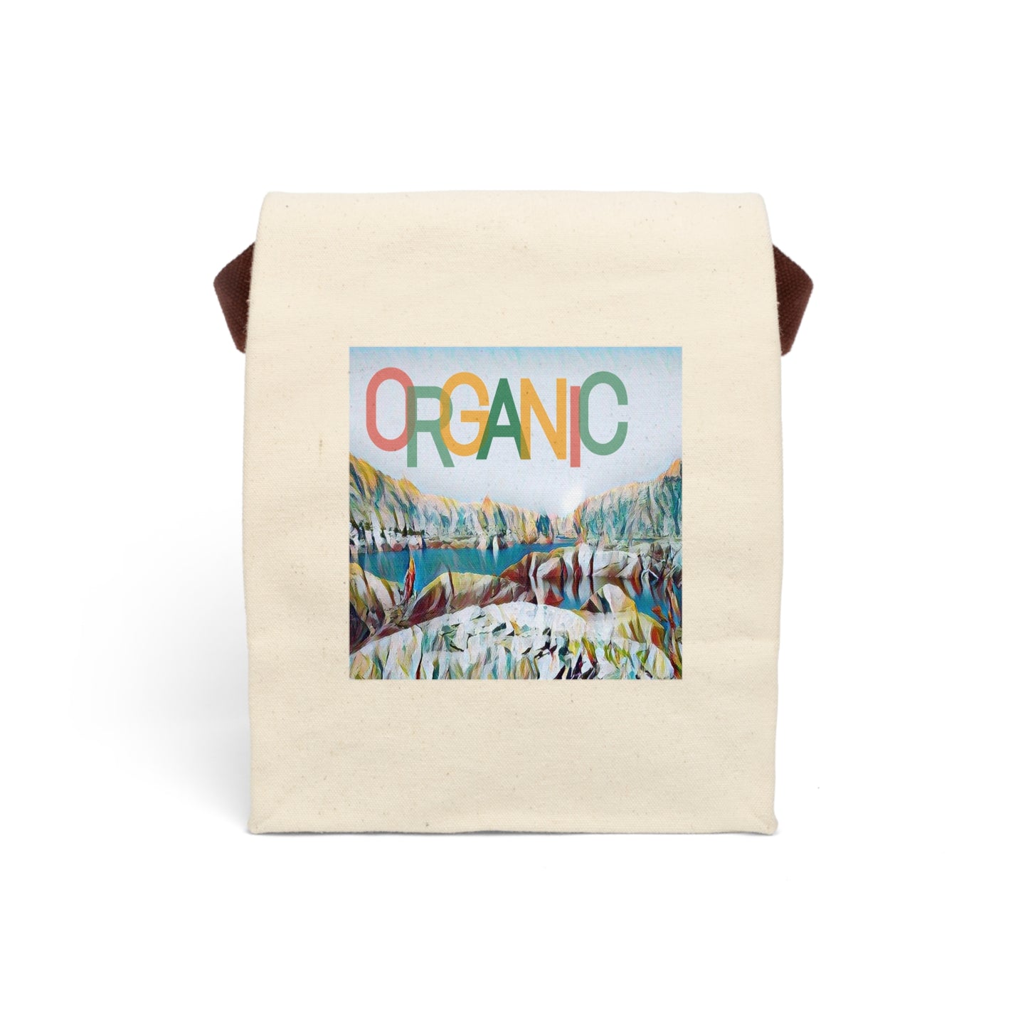 Organic Cotton Canvas Fabric Lunch Bag With Strap