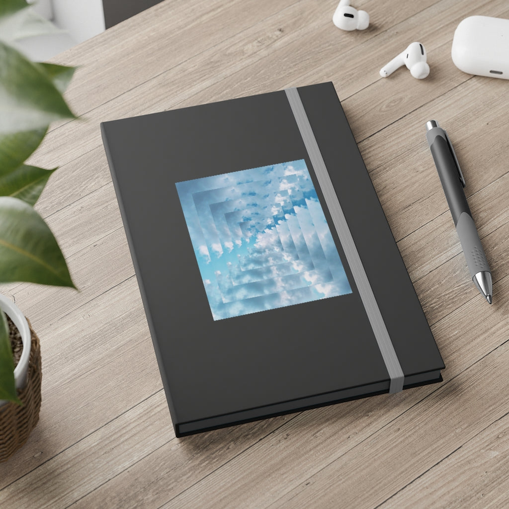 Blue Sky  Droste Effect - Hardcover - Color Contrast Notebook - Ruled