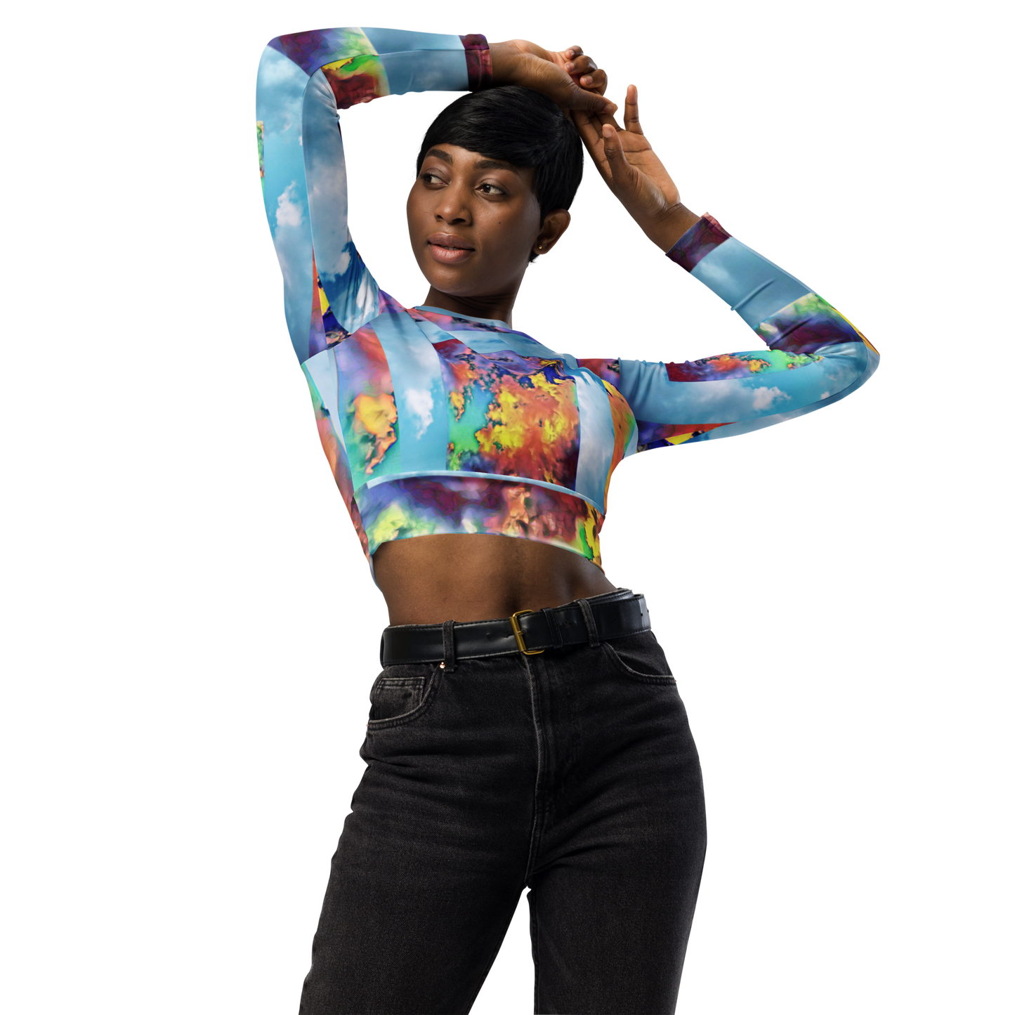 Vibrant Recycled long-sleeve crop top