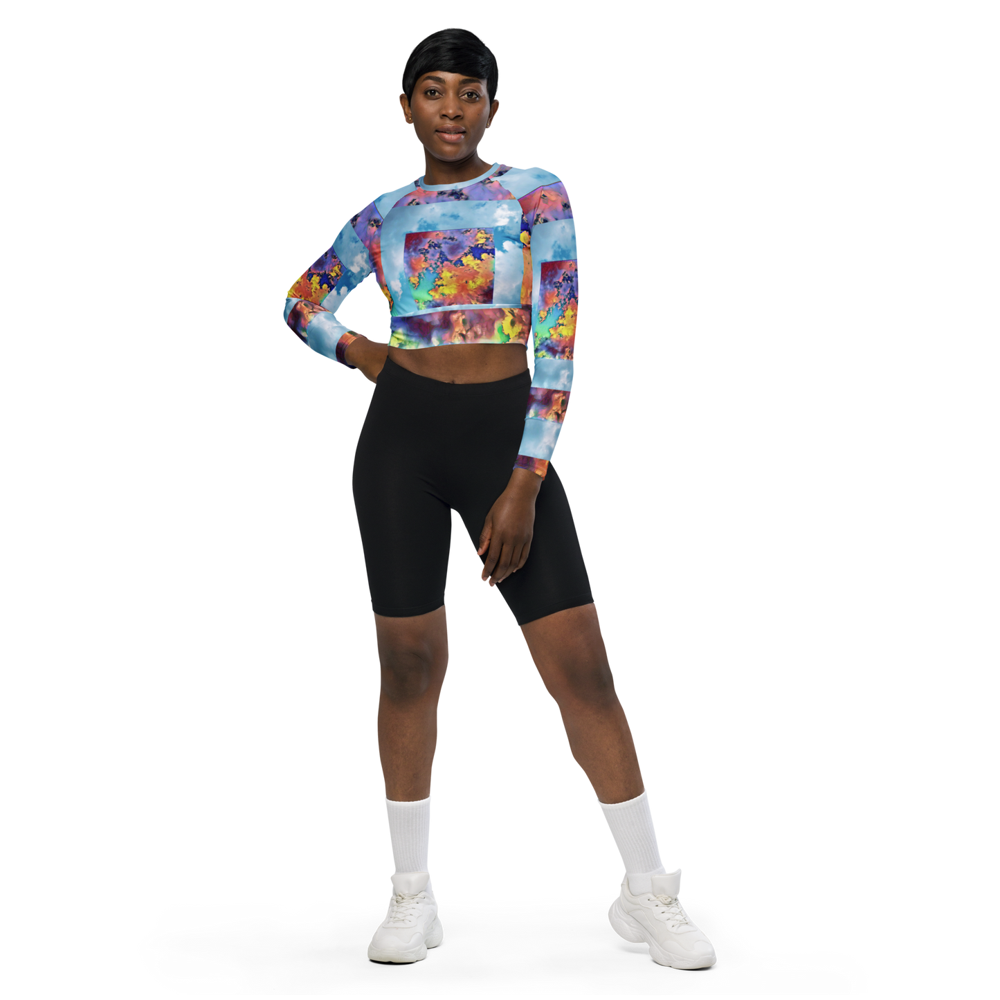 Vibrant Recycled long-sleeve crop top