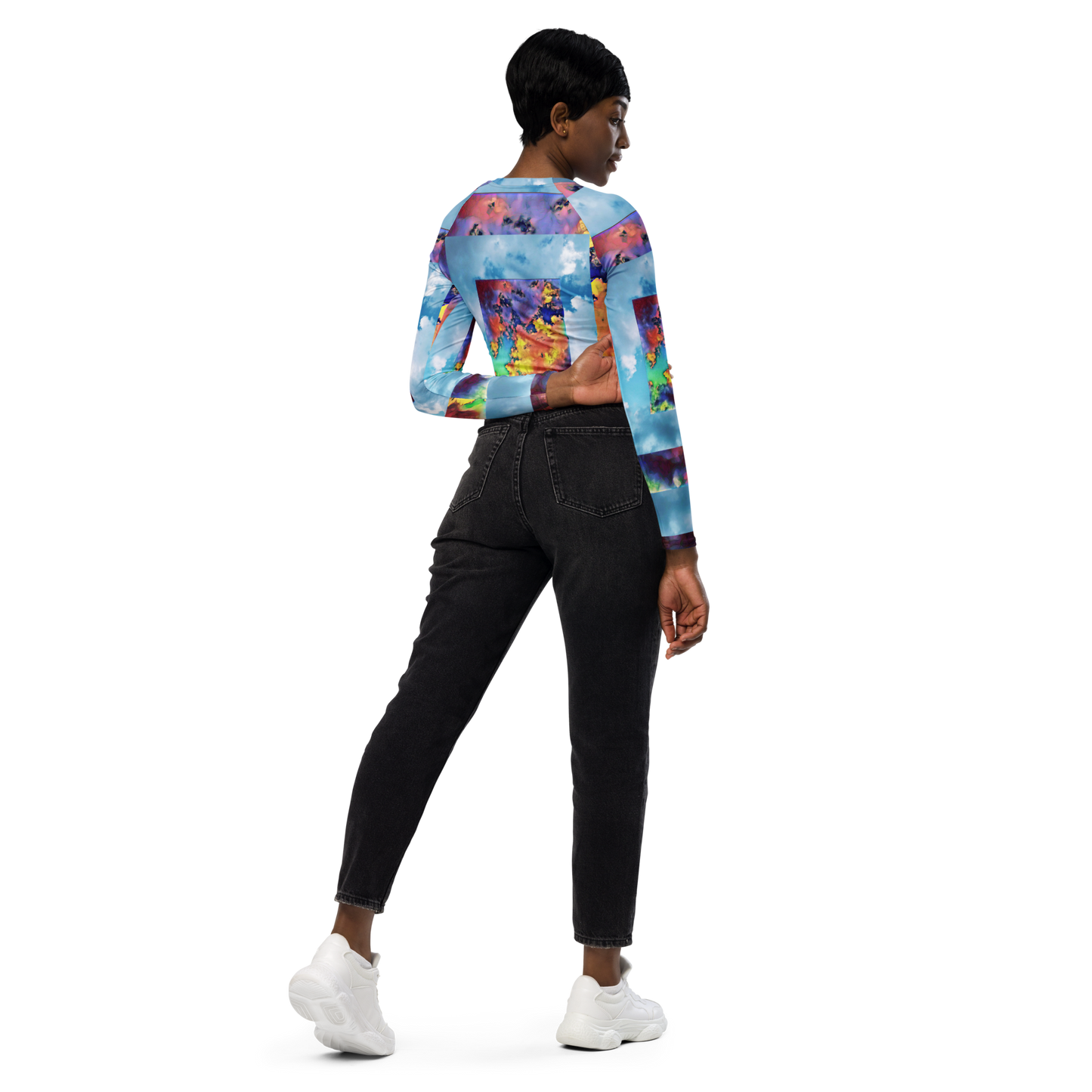 Vibrant Recycled long-sleeve crop top