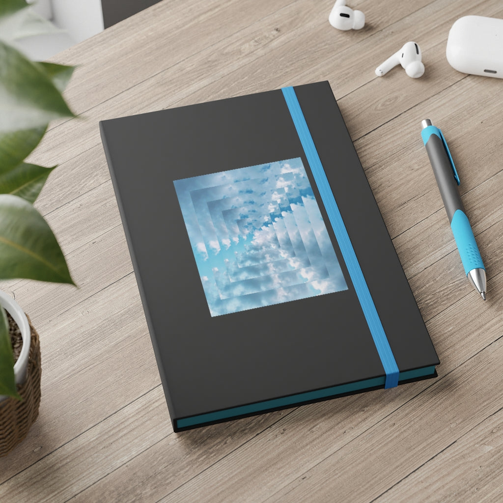 Blue Sky  Droste Effect - Hardcover - Color Contrast Notebook - Ruled